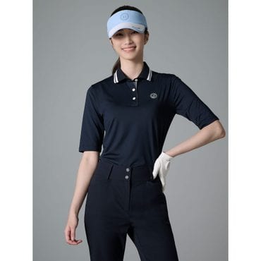빈폴골프 여성 베이직 반소매 칼라 티셔츠 - 네이비(BJ4442A28R)