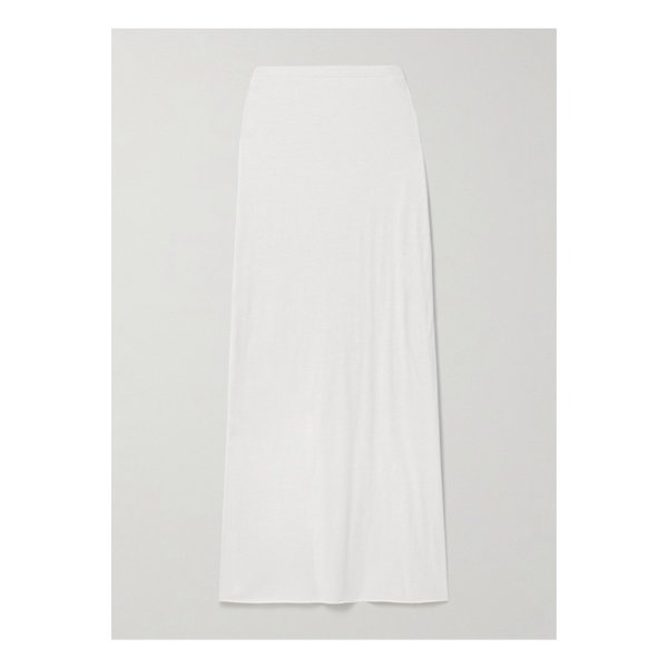 레이어드  피마 코튼 저지 맥시 스커트 화이트 1647597340909088