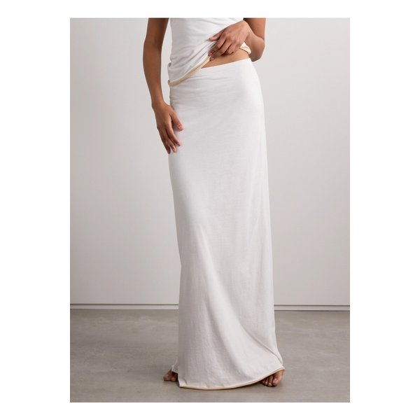 레이어드  피마 코튼 저지 맥시 스커트 화이트 1647597340909088
