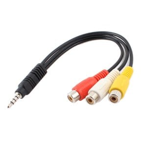 SW0042_3.5mm4극(숫)-3RCA 12cm 빔프로젝터연결 4극3RCA케이블