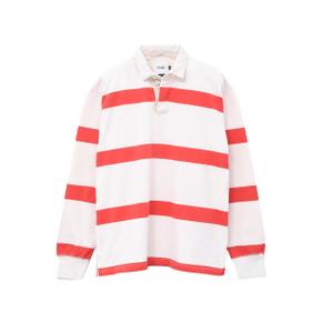 드레익스 LS STRIPE RUGBY SHIRT WHITE RED