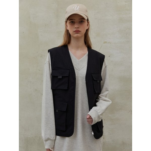[리퍼브] UTILITY POCKET VEST BLACK