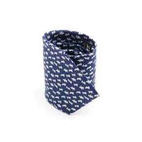 페라가모 블루 화이트 도그 패턴 넥타이 사이즈 9CM 152899143