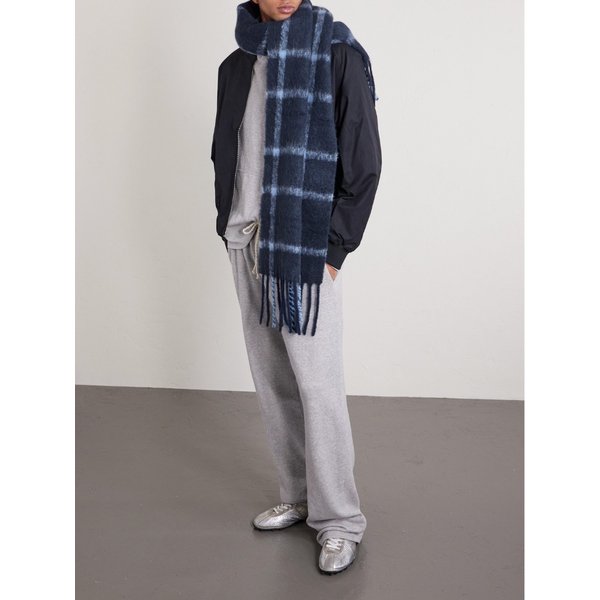 프린지 체크 알파카 블렌드 스카프 46376663162996238