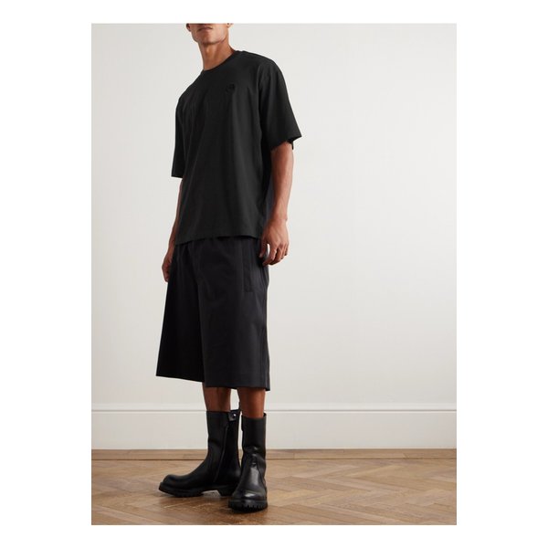 몽클레어 에이셉 라키 로고 아플리케 코튼 저지 티셔츠 블랙 46376663162955575