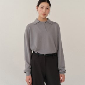 FW24 Cashmere Polo Stone