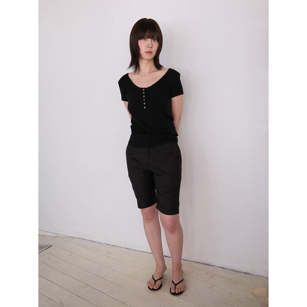 slim capri pants (black)