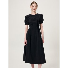 Waist Pintuck Dress, Black