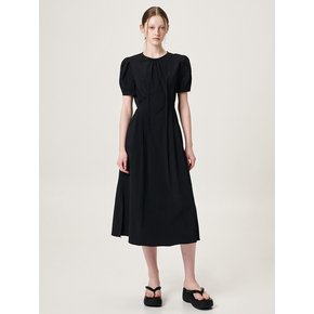 Waist Pintuck Dress, Black