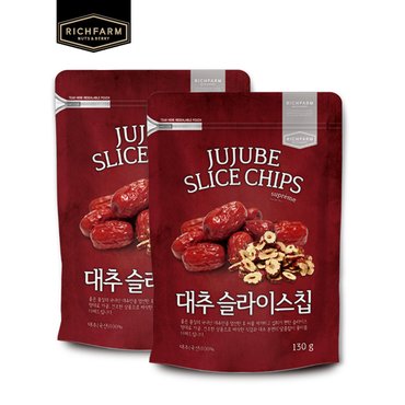 리치팜너트 국산 대추슬라이스 칩 130g 2팩 건과일