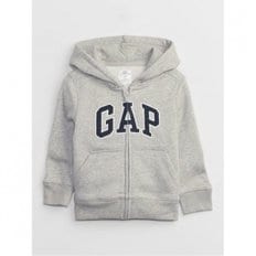 베이비갭 GAP 로고 집업 후디 후드티 그레이 앤 화이트 말 7420649