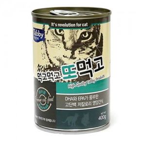 D7 테비 먹고먹고 또먹고 고양이캔 헤어볼 400g