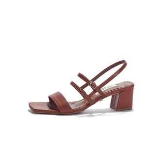 브리아나 Square Buckle Sandal_Camel