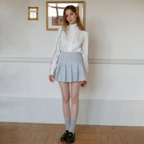 Cest_Woolen pleated skirt