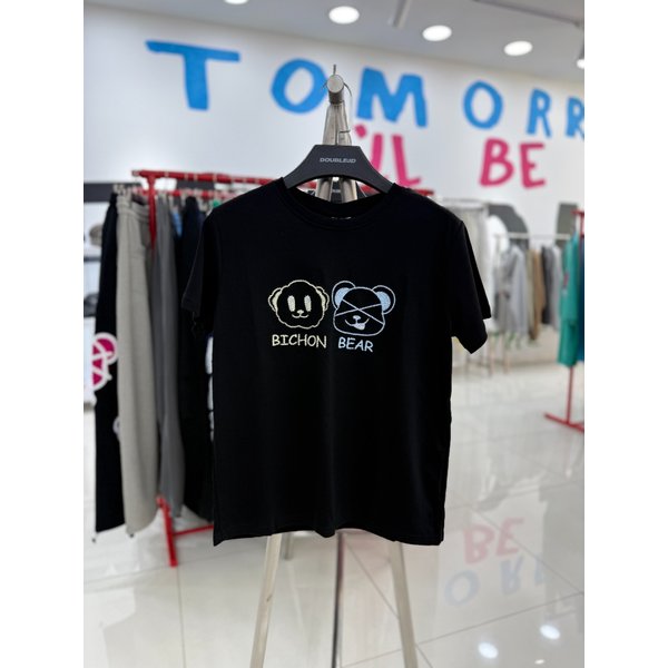 [여주점] 비숑베어자수크롭반팔,블랙JHZZ37402