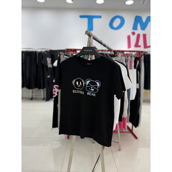 [여주점] 비숑베어자수크롭반팔,블랙JHZZ37402