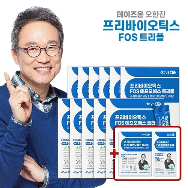 오한진 프리바이오틱스 FOS 트리플 11+1박스(4.3g*30포*12박스/12개월)+...