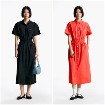 타미진스 여성 맥시 포플린 셔츠 드레스 T32F1WOP30TWT2 TOMMY JEANS