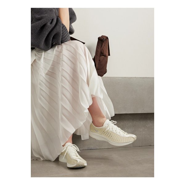 에어 슈퍼플라이 퍼포레이티드 가죽 스웨이드 스니커즈 옐로 1647597358690557