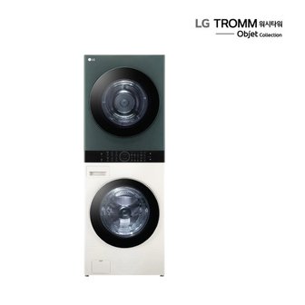 LG 오브제 워시타워 21kg+25kg 그린 베이지 W21EGZ