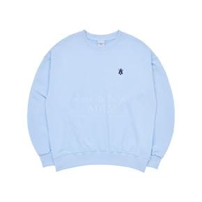 A LOGO EMBLEM ROUNDING EMBROIDERY SWEAT SHIRT SKY BLUE-A로고라운딩