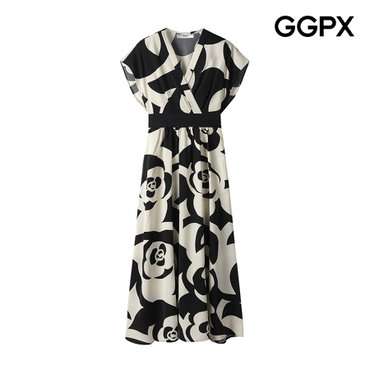 GGPX 빅 플라워 랩스타일 롱 원피스 (GP6OP016F)