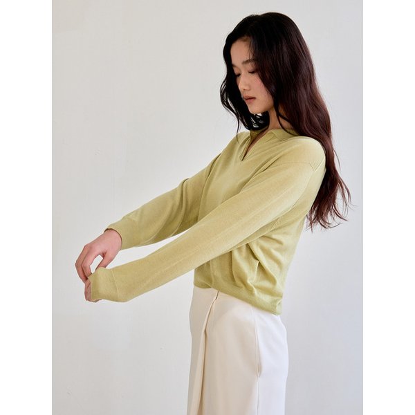Soft Collared Knit Sweater (Olive)