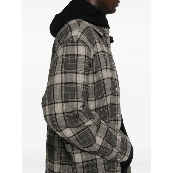 남성 티셔츠 SPRAY ARR 체크 FLAN PADD OVE DARK GREY OMES01AF25FAB0 547946