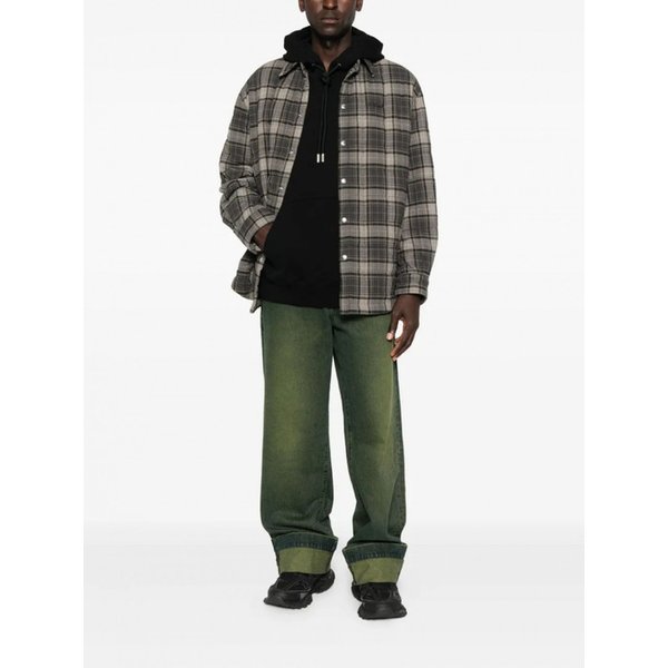 남성 티셔츠 SPRAY ARR 체크 FLAN PADD OVE DARK GREY OMES01AF25FAB0 547946