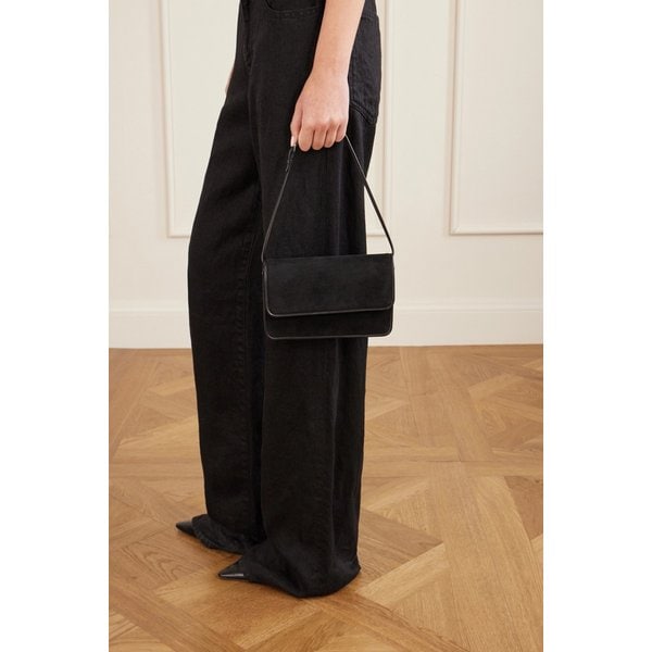 낸시 가죽 트리밍 스웨이드 숄더백 46376663163001966