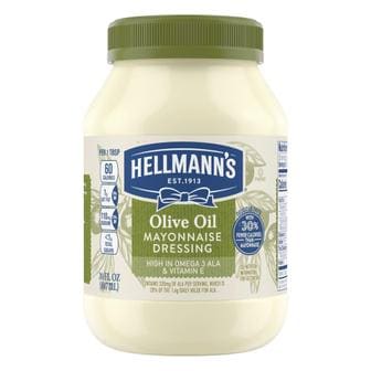  [해외직구] Hellmanns 헬만스 올리브 오일 마요네즈 드레싱 887ml