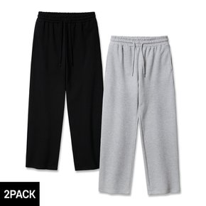 [기모][2PACK] 앨빈클로 무지 세미 와이드 트레이닝 팬츠 2종 패키지