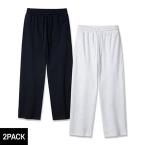 [기모][2PACK] 앨빈클로 무지 세미 와이드 트레이닝 팬츠 2종 패키지