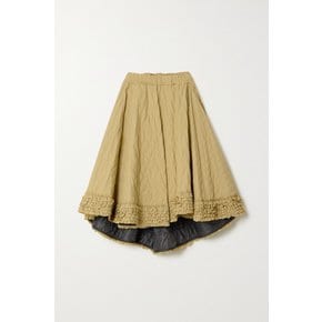 + 1952 Ruffled Quilted Shell Skirt 카멜