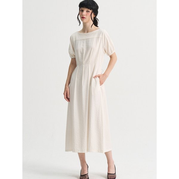 Sistine Pintuck Long Dress_Ivory