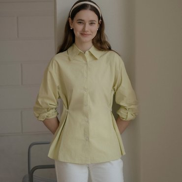 틸아이다이 Classic double stitch button cotton shirt_Light green