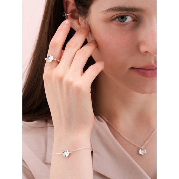 925silver Dew lotus Bracelet 연잎 팔찌