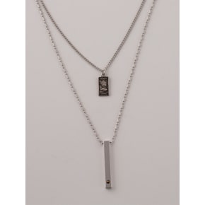 SVN-310 Stone Bar Double Necklace