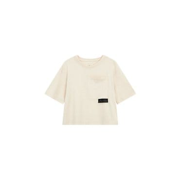 ARMANI EXCHANGE AX 여성 로고 라벨 포켓 티셔츠-베이지(A424130018)