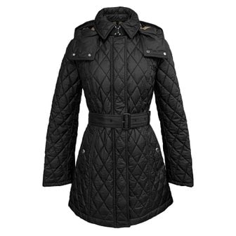  버버리 퀄팅 벨티드 후드 자켓 헤밍필드 81191331 블랙