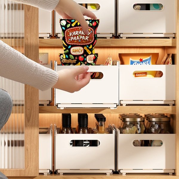 [토마]길이조절 주방 정리 수납함 냉장고 씽크대 싱크대함 양념통 식품정리 특대(CN18)