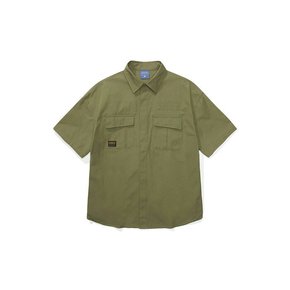 MIL-LABEL POCKET UNIFORM S/S SHIRTS 라이트카키