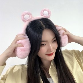 핑크베어 퍼 귀마개