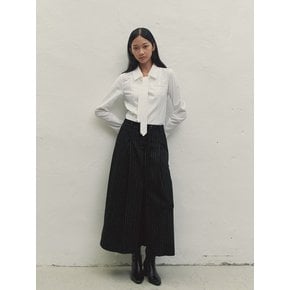 LOW RISE STRIPE RIBBON SKIRT BLACK MBDFSK001BK