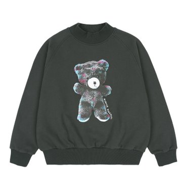블루테일 AYI4TS03CG 차콜 베어 나염 맨투맨 티셔츠