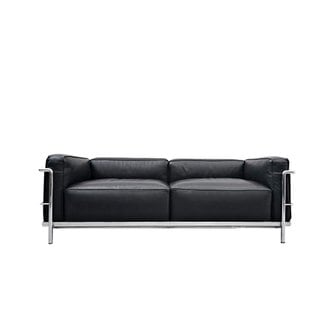 까시나(CASSINA) [Cassina 공식수입원] 3 Fauteuil Grand Confort, Grand Modele, 2-Seater (Black/Chrome)