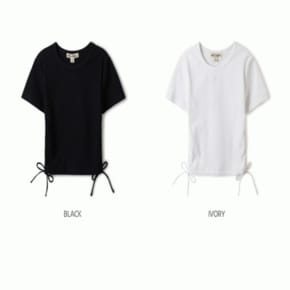 여성 크롭 셔링 반팔 티셔츠 / Ribbed Shirring T-Shirt_A WHRAE2526F