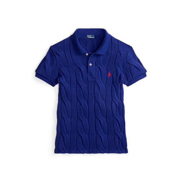 여성 케이블 니트 코튼 폴로 셔츠(WMPOKNINB920294999)