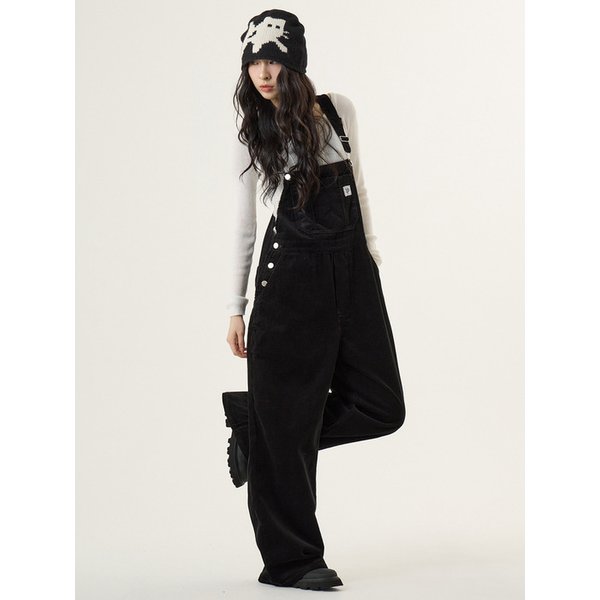 코듀로이 오버롤 블랙_Corduroy Overall Black