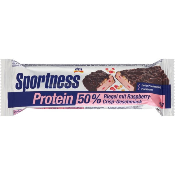 스포츠니스 Sportness 프로틴 바 50% 라즈베리 크리스피 맛 45g